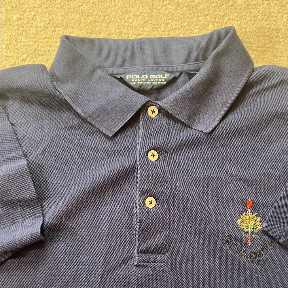 Polo Golf Ralph Lauren Mens Navy Blue Pima Cotton Short Sleeve Polo Shirt Size M